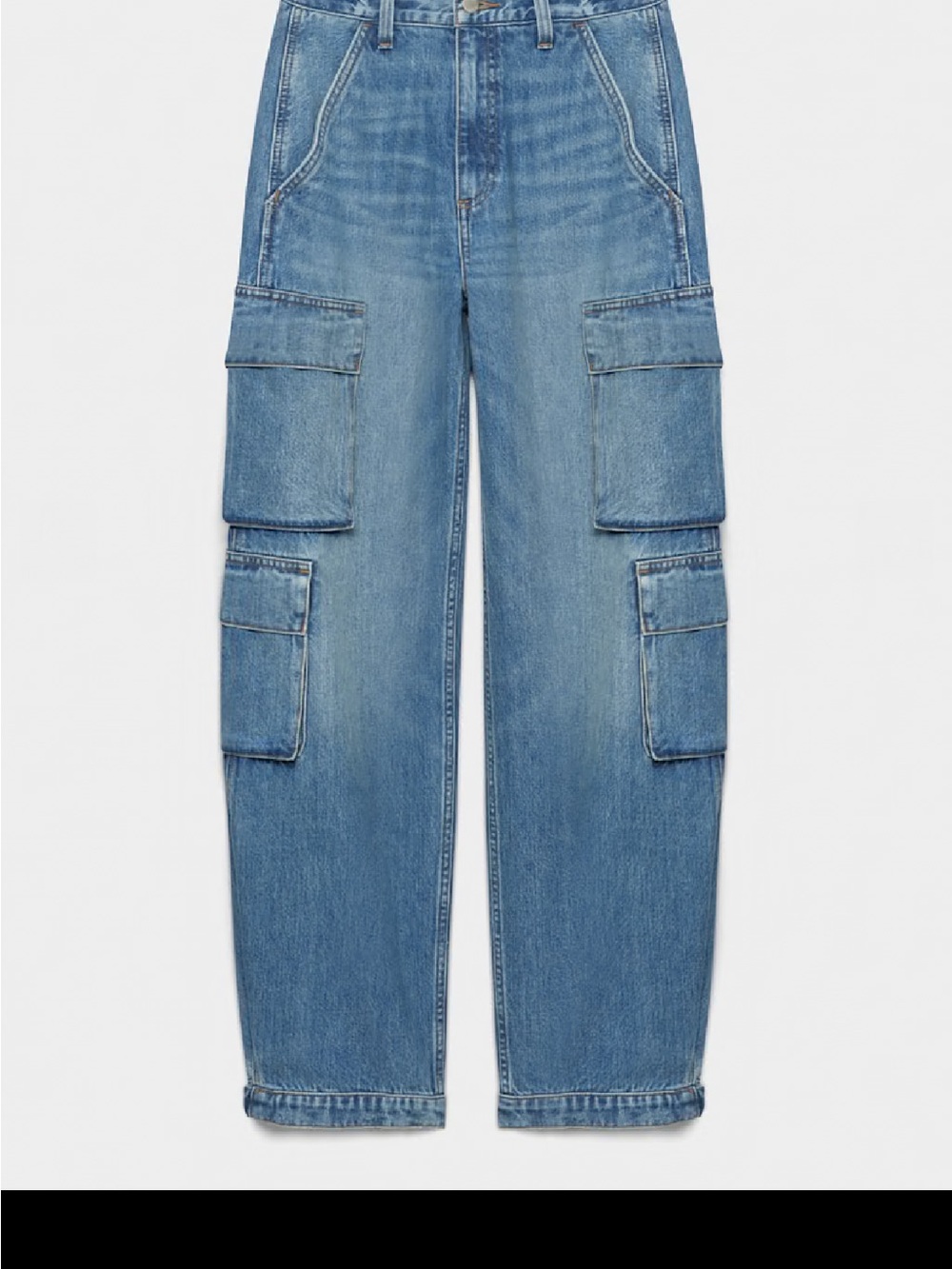 Denim Forum women’s Blue Cargo Jeans - Relaxed Fit